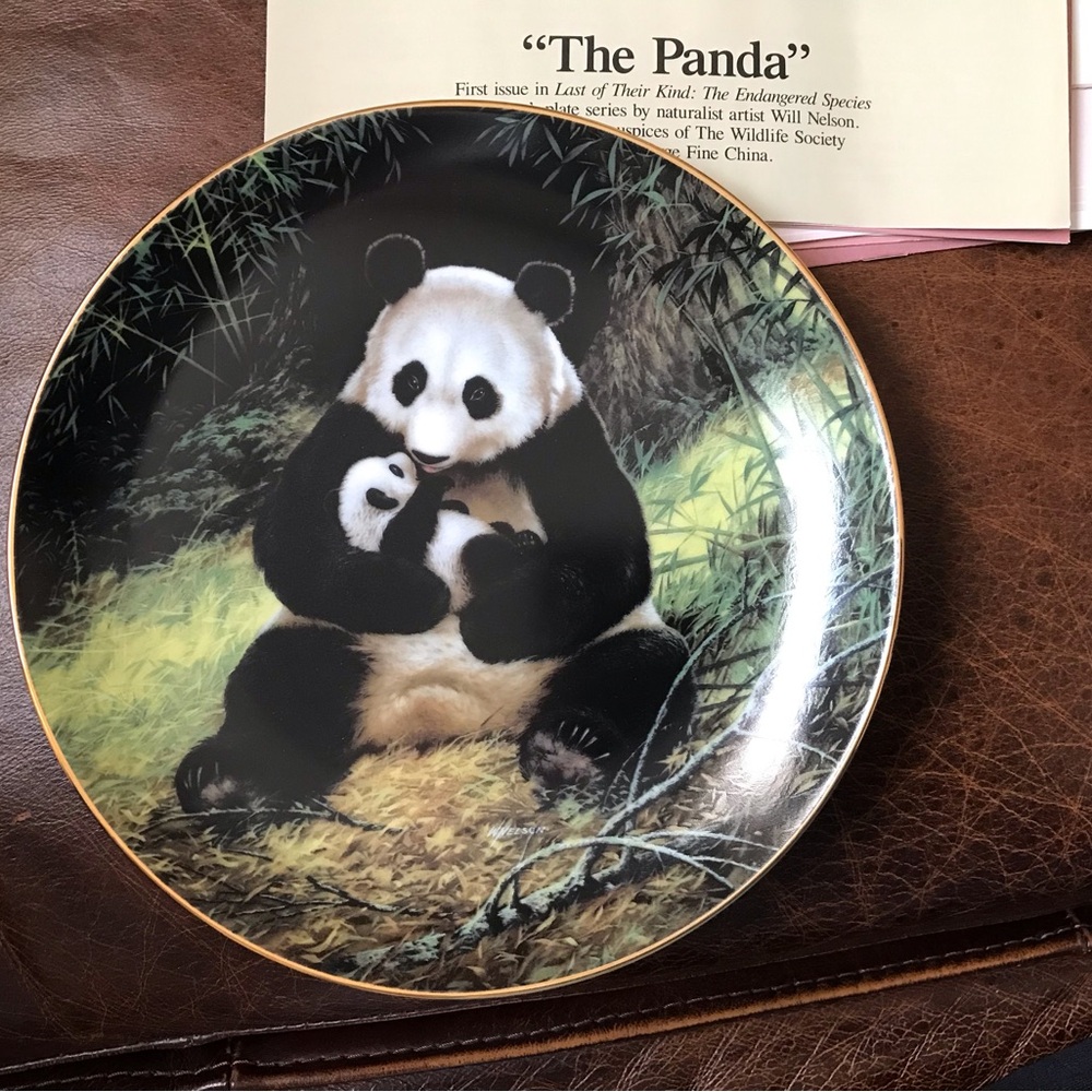 Vintage Will Nelson Panda Design Decorative Plate